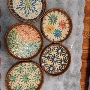 Handcrafted Mosaic Floral Baskets